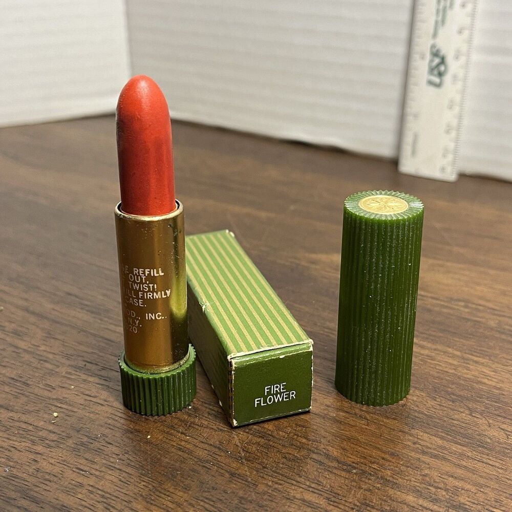 Vintage 70s 80s Avon Encore Lipstick In Color Fire Flower Red
